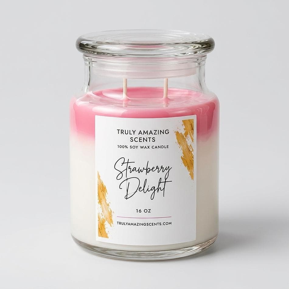 Strawberry Cheesecake Scent Bundle, Soy Candle + Body Butter + Room Spray, Sweet Gourmand Home & Body Set, 16oz/8oz/1oz