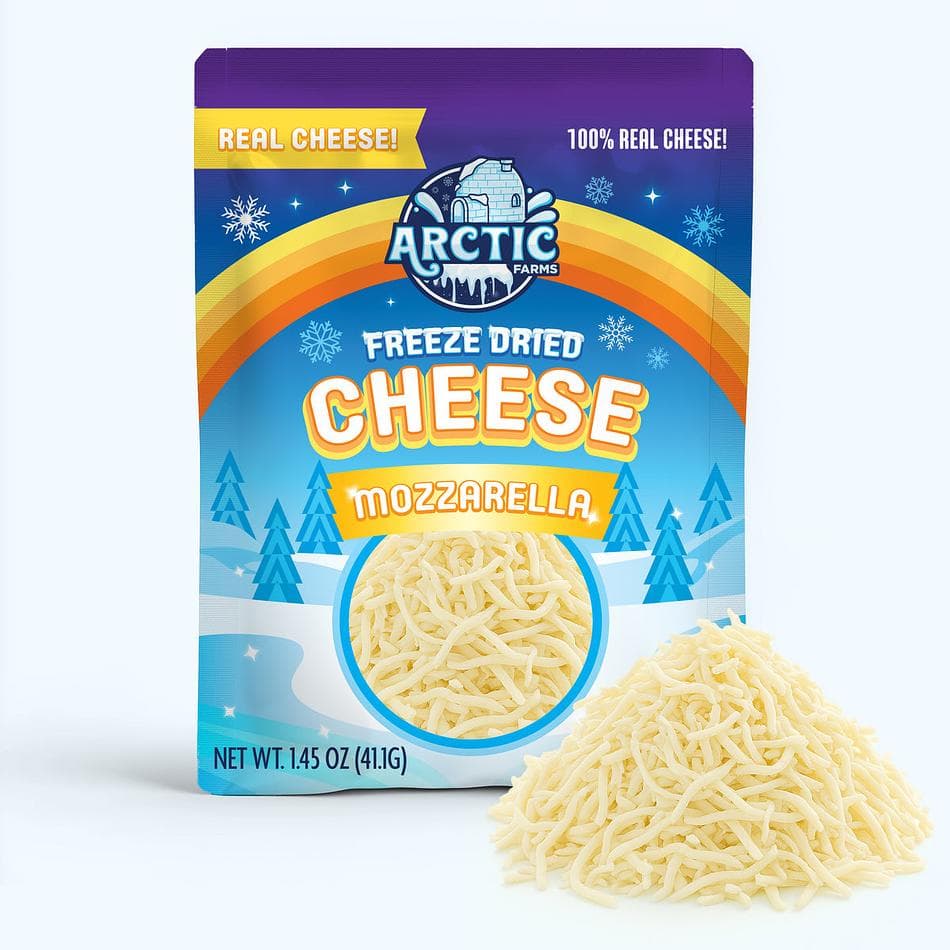 Freeze-Dried Mozzarella Cheese, 100% Real Cheese Snack, Pack of 3 Resealable Bags (1.45 oz each)