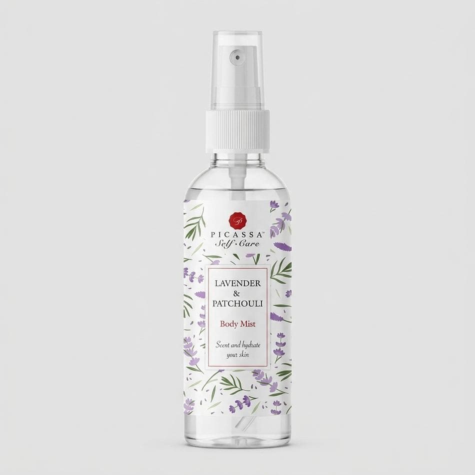Hydrating Body Mist, Lavender & Patchouli, Lightweight Moisture Spray for Dry Skin, 4 oz Fine Mist Bottle