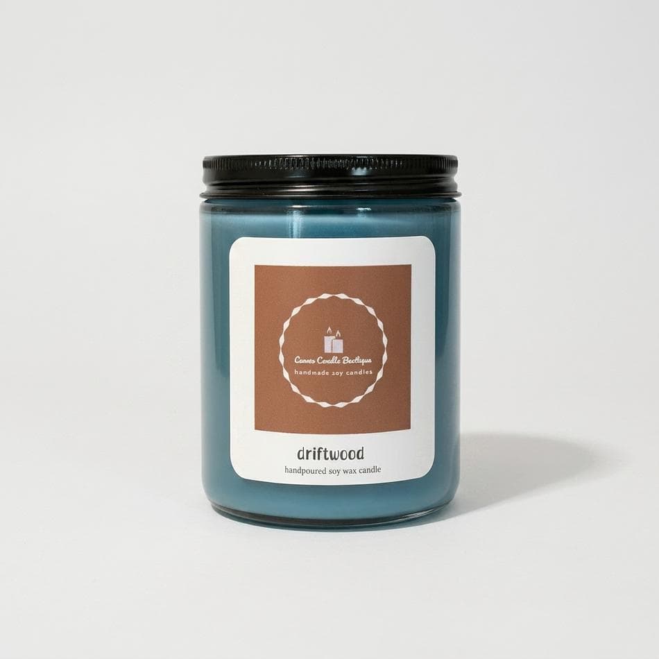 Scented Jar Candle, Bergamot & Ocean Salt, Coastal Fresh Scent, Musk Sandalwood Amber Base, 9 oz