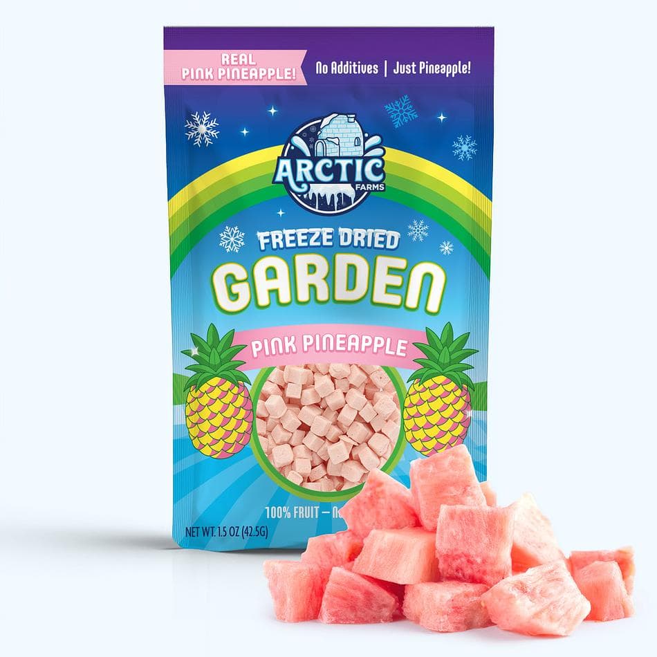Freeze-Dried Pink Pineapple Pieces, Naturally Sweet & Vibrant Exotic Fruit Snack, Large Resealable Bag (1.5 oz)