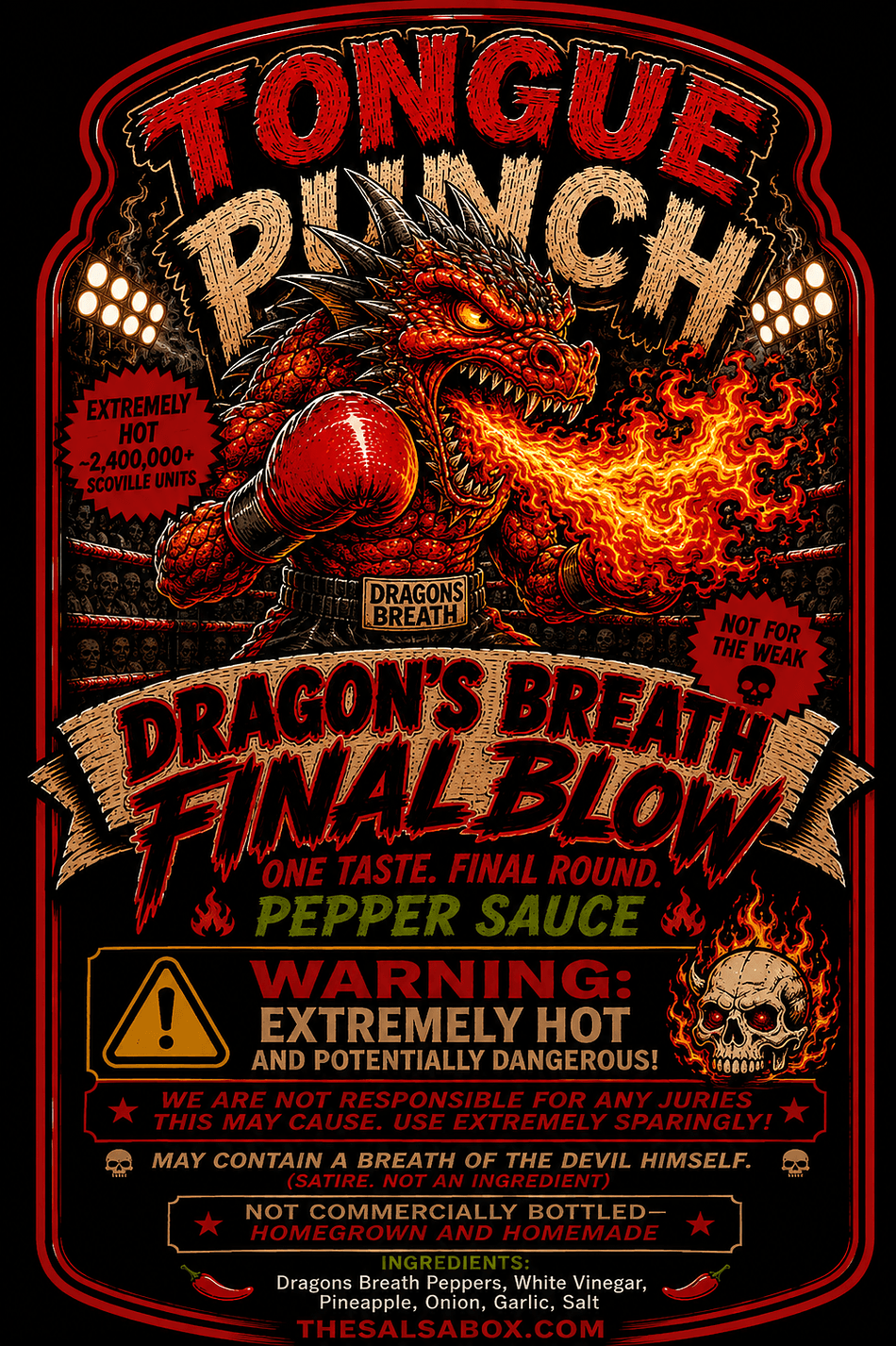 Superhot Hot Sauce, Dragon’s Breath hot sauce, Extreme Heat & Fruity Flavor, 3 oz Bottle