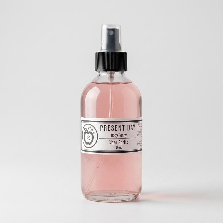 Body Spray, Cedar, Gin & Leather Scent, Fresh Outdoorsy Fragrance Mist, 4 oz Green Glass Bottle