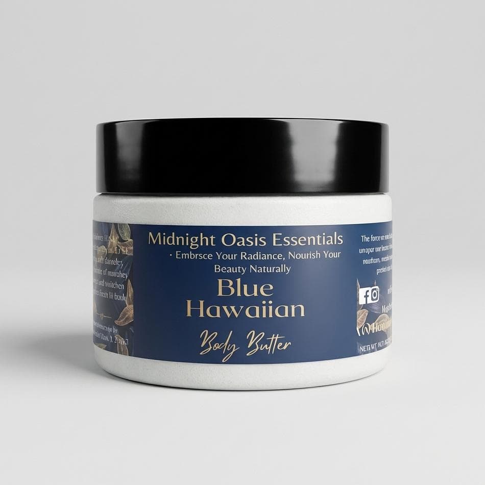 Whipped Body Butter, Shea Cocoa & Mango Butters, Non-Greasy Hydration + Glow, Blue Hawaiian Scent, Small or Large Jar