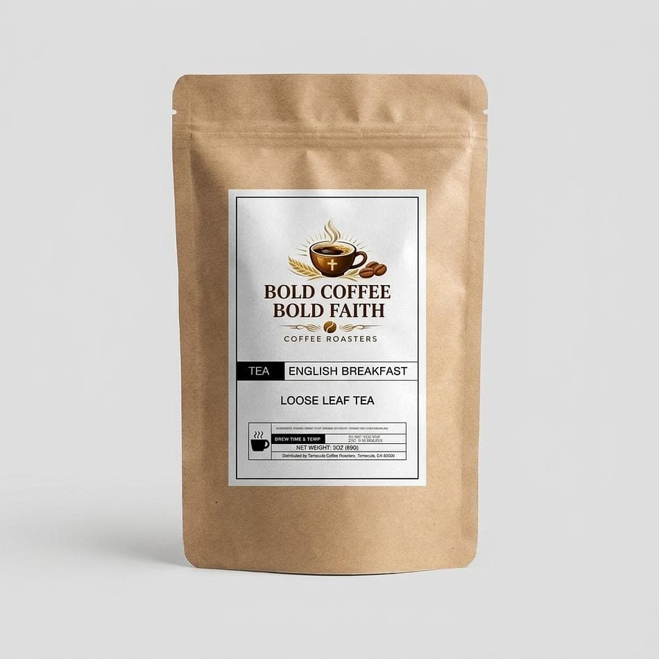 English Breakfast Black Loose Leaf Tea, Strong & Robust Morning Brew, Milk-Safe Blend, 3 oz Bag