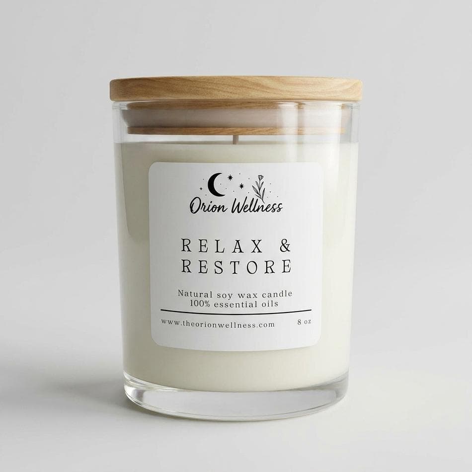 Soy Wax Aromatherapy Candle, Lavender Vanilla Cedarwood, Relaxing Nighttime Wind-Down, 8 oz Jar, 40–45 Hr Burn