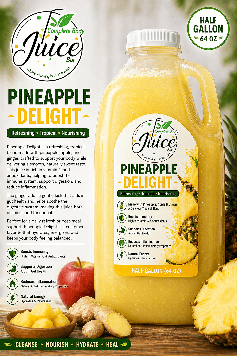 Pineapple Delight (half gallon) 64 oz.