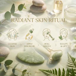 1pc Facial Roller Massager 1pc Gua Sha Board-21