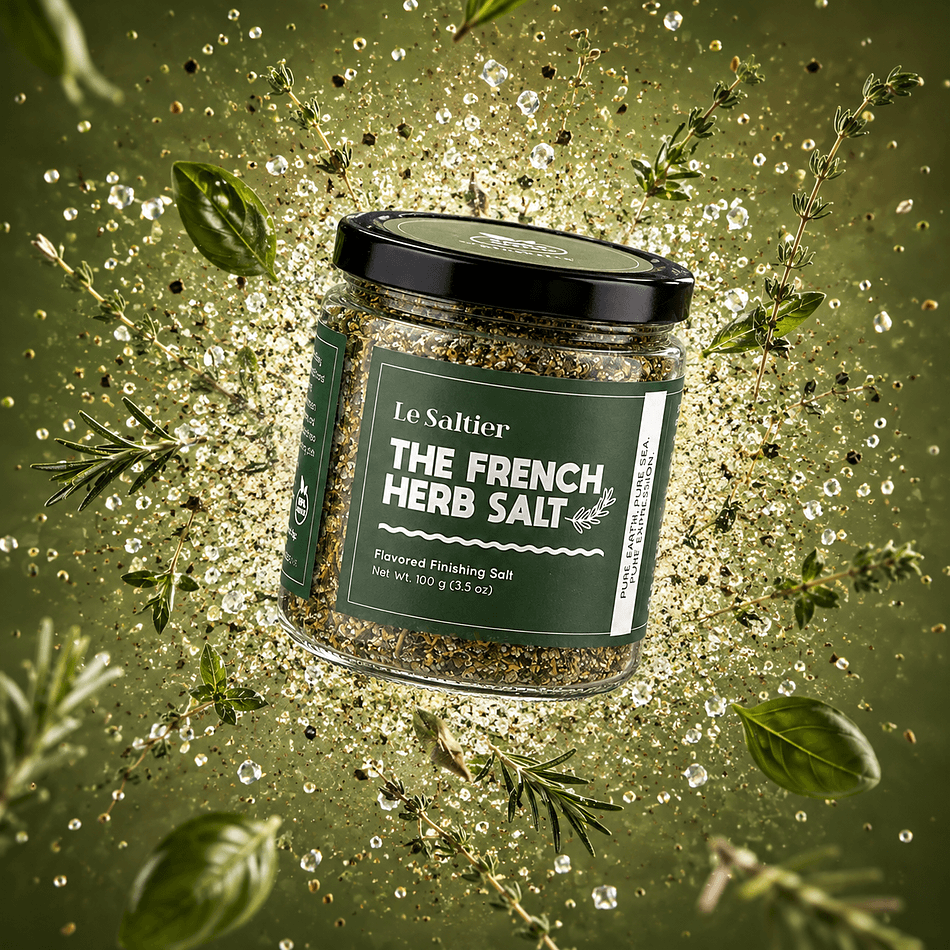 Le Saltier  Signature Herb Sea Salt, Naturally Unrefined Coarse grey with Herb