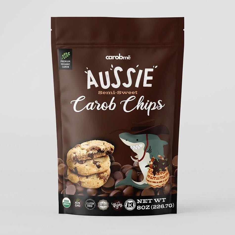 Organic Carob Chips, Australian Carob Powder & Coconut Sugar, Chocolate Alternative, Vegan Soy-Free, 8 oz Bag
