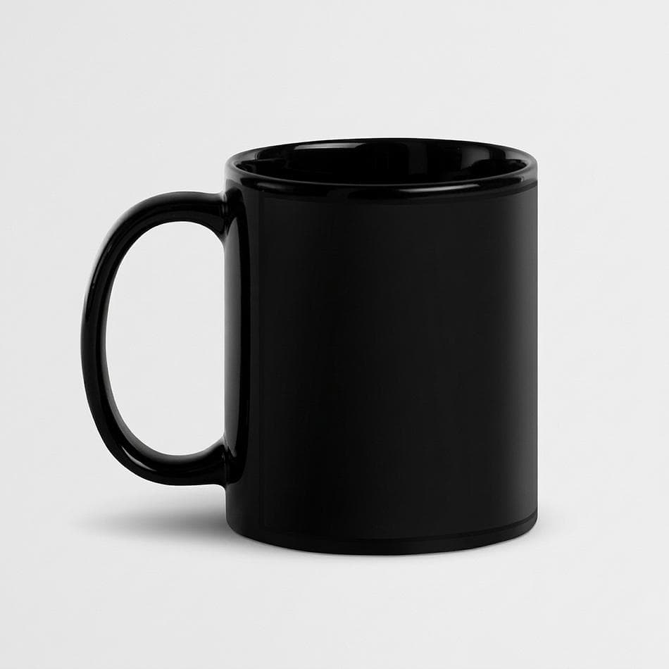 Ceramic Black Glossy Coffee Mug, Lead & BPA-Free, Microwave & Dishwasher Safe, 11 oz / 15 oz