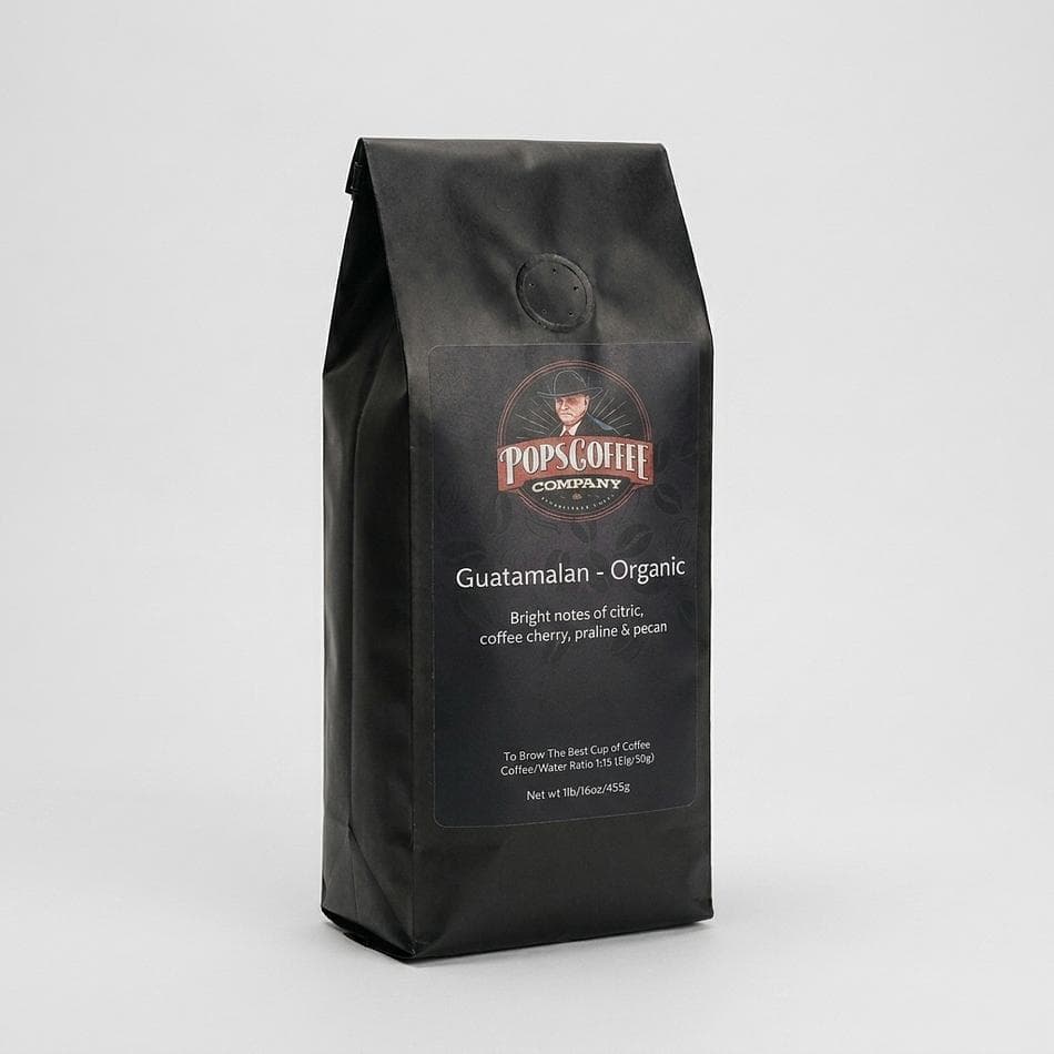 Organic Guatemalan Coffee Beans, Air-Roasted, Bright & Nutty, Whole Bean or Ground, 1 lb Bag