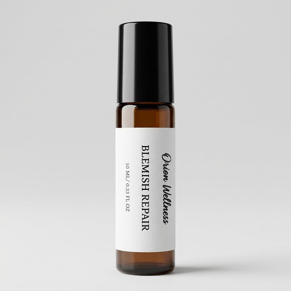 Blemish Spot Treatment Roll-On, Tamanu + Jojoba + Black Cumin, Tea Tree & Blue Tansy, Calms Redness for Acne-Prone Skin