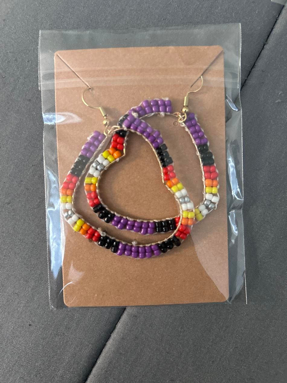 Beaded heart earrings
