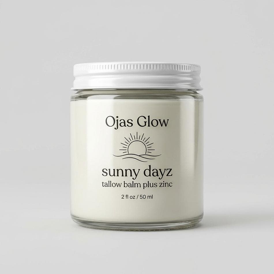 Sunny Dayz Mineral Tallow Sun Balm, Grass-Fed Tallow & Non-Nano Zinc Oxide, Moisturizing UVA/UVB Protection, 1 Jar