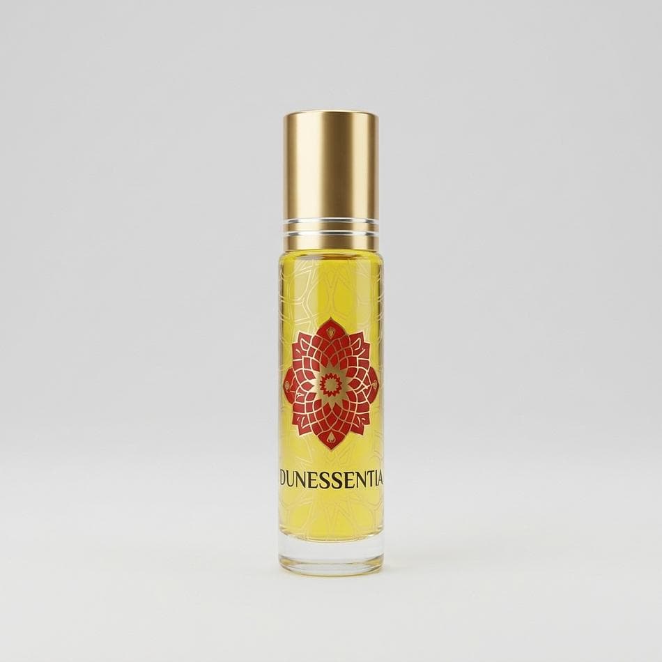 Crystal-Infused Perfume Oil Roll-On, Plumeria + Jojoba, Tropical Floral Scent, Sunstone Chips, 10 ml