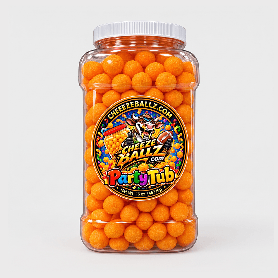Cheese Ball Snack Tub, Nacho Cheese Seasoning, Party & Game Day Crunch, 16 oz Resealable Party Tub