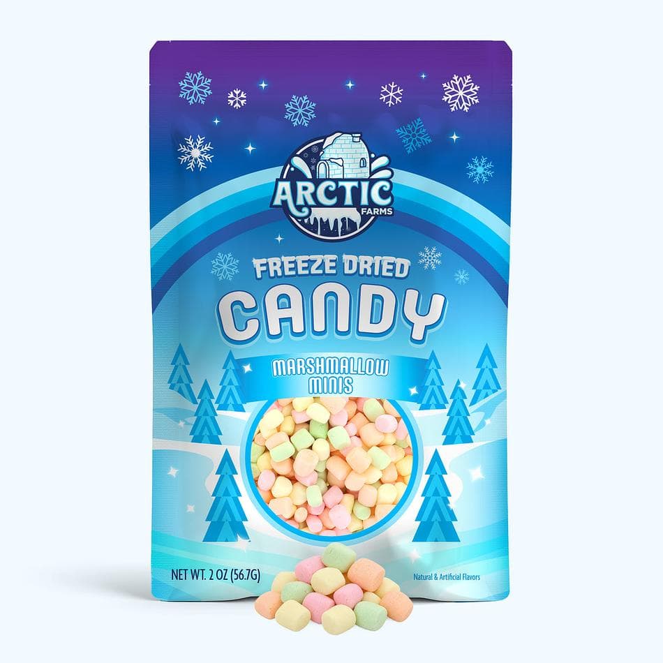 Freeze-Dried Fruity Marshmallow Minis, Orange Strawberry Lemon Lime, Crunchy Melt-in-Your-Mouth Candy, Large Resealable Bag (2 oz)