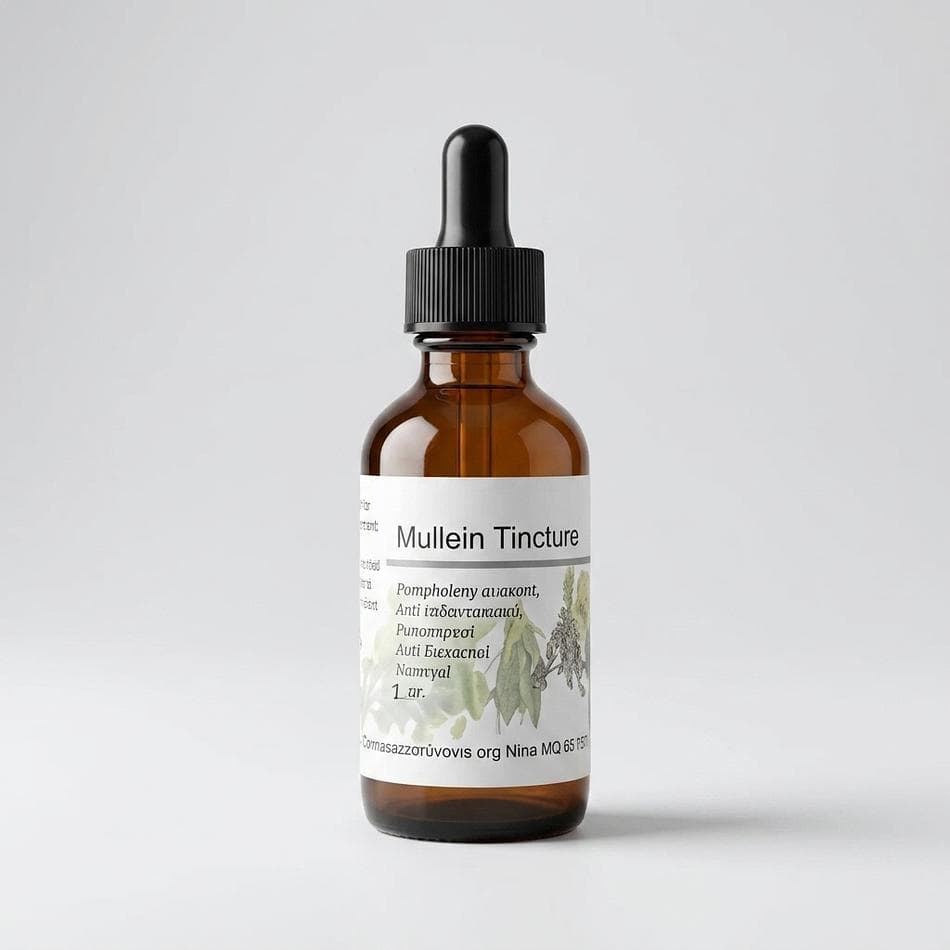 Mullein Herbal Tincture, Respiratory Support Drops, Clear Airways, 1 oz Liquid Extract