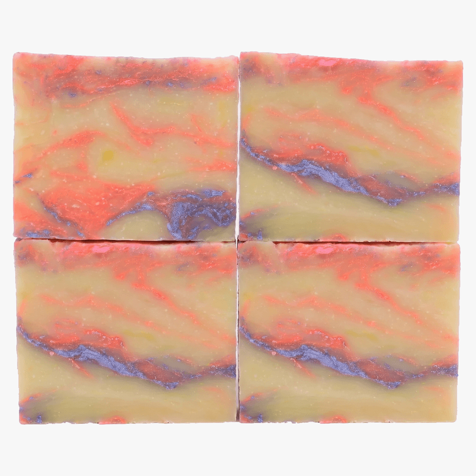 Organic Green Tea & Lemongrass Bar Soap, Essential Oils, Fresh Clean Scent, 4-Pack + Soap Bag & Loofah