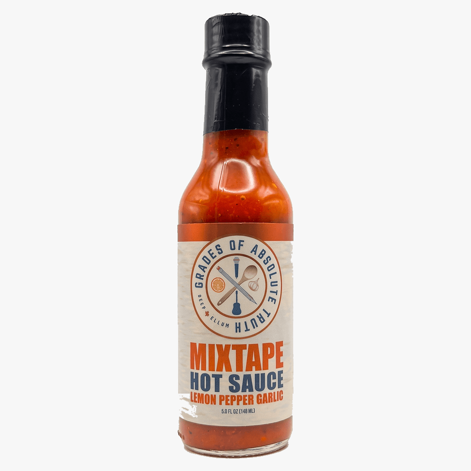 Lemon Pepper Garlic Hot Sauce, Habanero & Citrus, Bold Flavor, Fairly Mild Heat, 5 fl oz Bottle