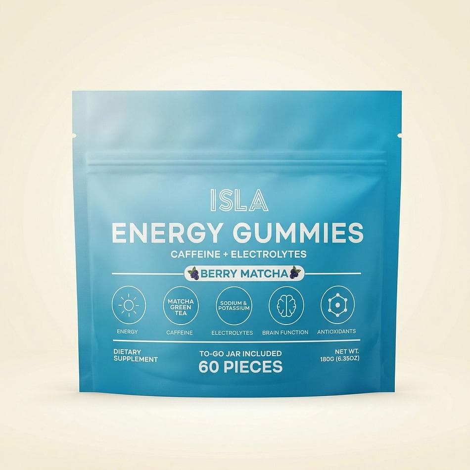 Matcha Energy Gummies, Organic Matcha Green Tea, Smooth Focus & Electrolytes, 95mg Caffeine/Serving, 20 Servings