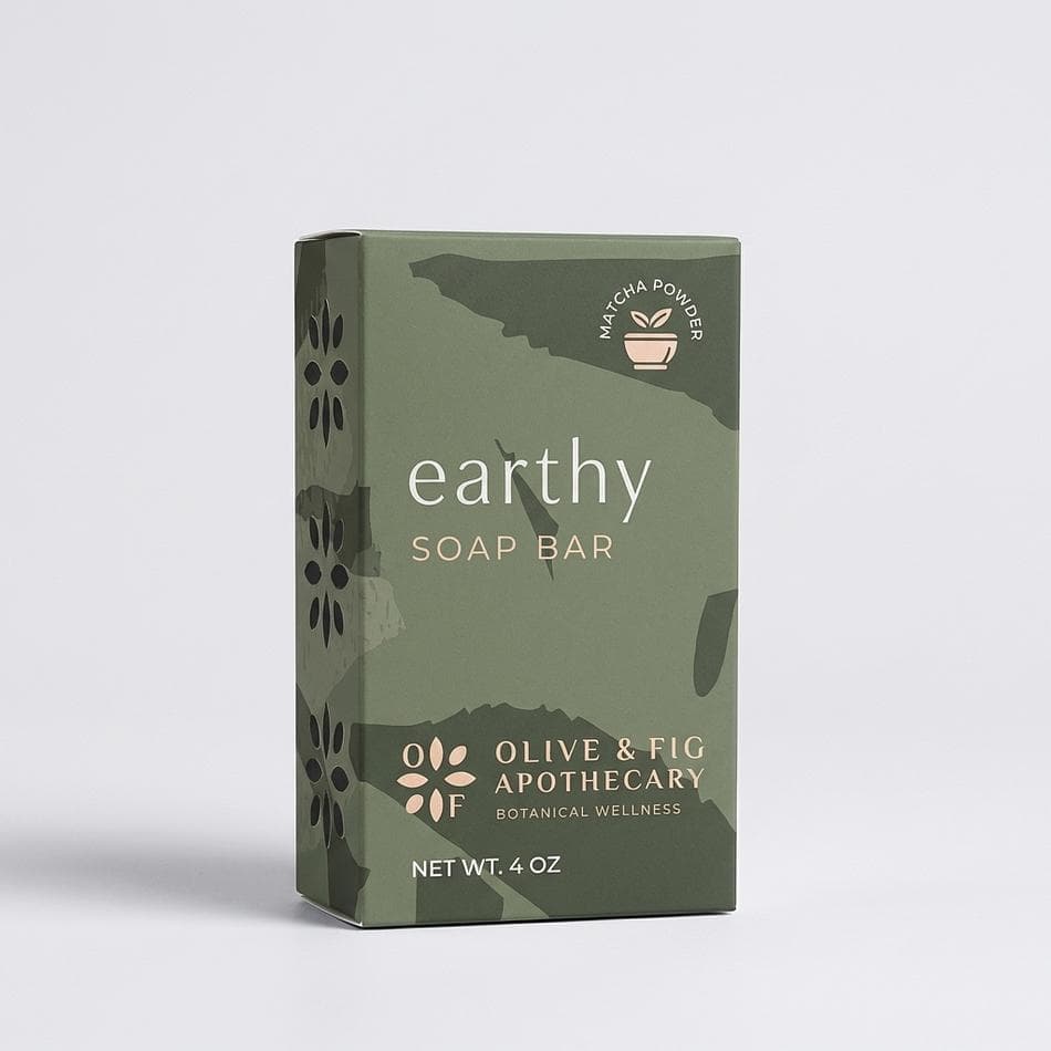 Handmade Matcha & Spinach Soap Bar (Earthy), Oat Milk + Buttermilk, Antioxidant Cleanse, 4 oz