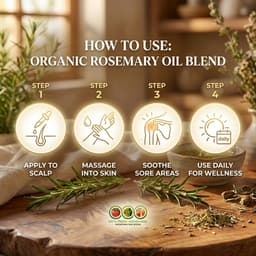 Organic Rosemary Oil Blend For Hair, Skin, Muscle & Joint Pain. 4 Oz-4