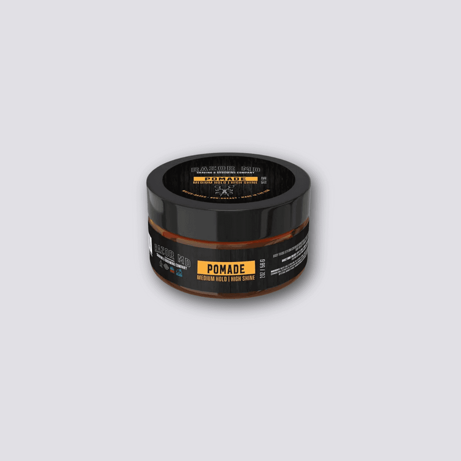 Water-Based Hair Pomade, Medium Hold High Shine, Wax-Free Oil-Free, Easy Washout, 2 oz