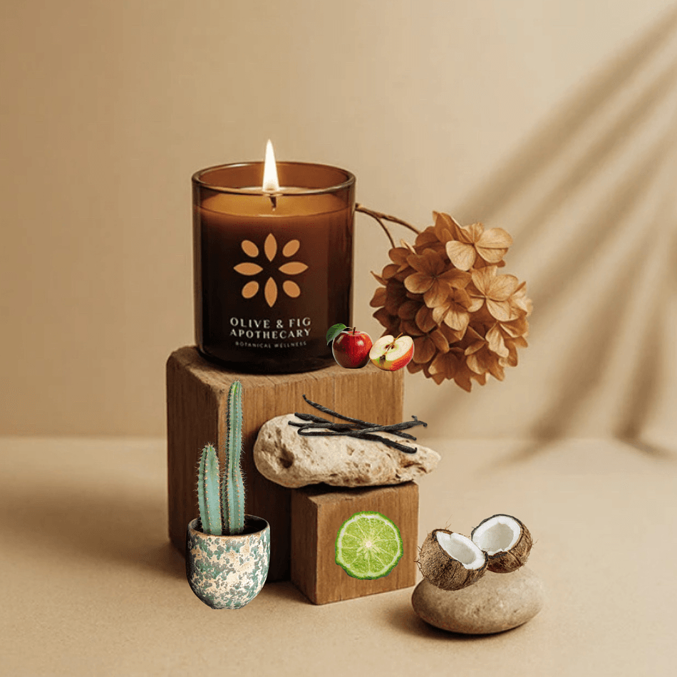 Olive & Fig Apothecary Driftwood Bloom scented 2-wick 11 oz candle