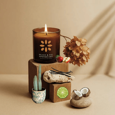 Olive & Fig Apothecary Driftwood Bloom scented 2-wick 11 oz candle