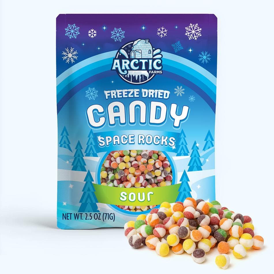 Freeze-Dried Space Rocks, Sour, Ultra-Crunchy, Flavor-Bursting Fruity Bites, Resealable Bag (2.5 oz)