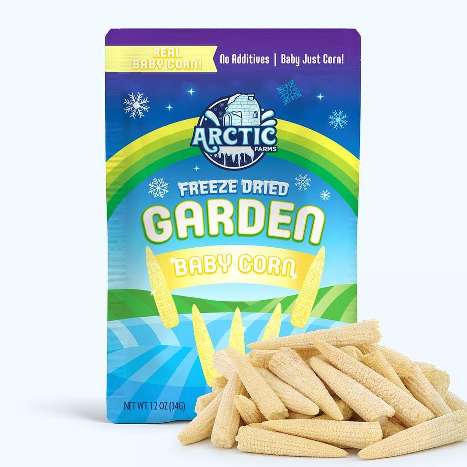 Freeze-Dried Baby Corn, Light, Crisp, Single-Ingredient Vegetable Snack, Large Resealable Bag (1.2 oz)