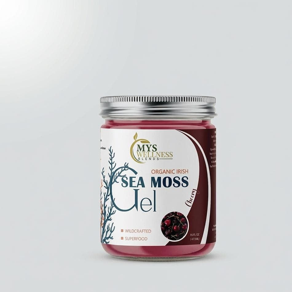 Sea Moss Gel, Wildcrafted St. Lucia + Real Cherries, Mineral-Rich Daily Wellness, 16 oz Jar