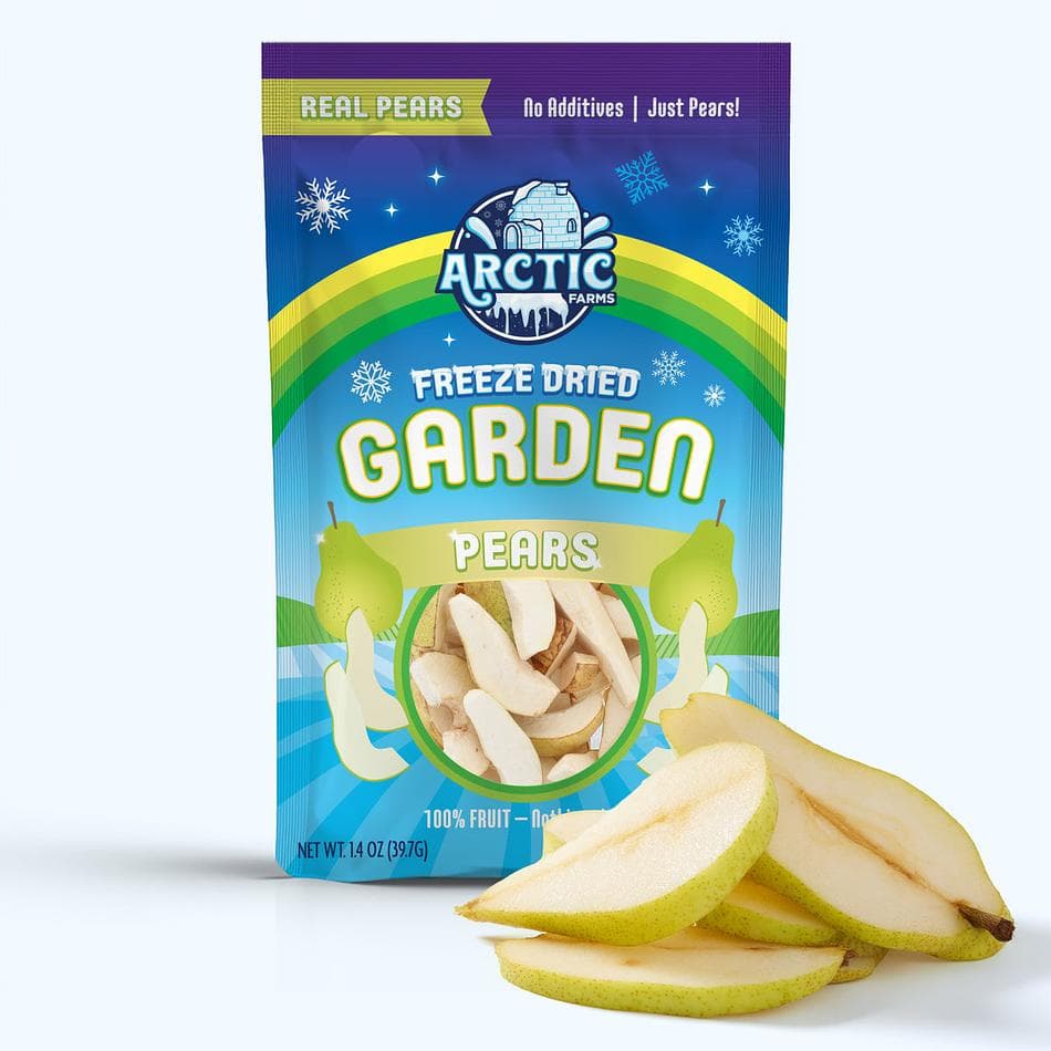 Freeze-Dried Organic Bartlett Pears, Delicately Sweet Crunchy Fruit Snack, Large Resealable Bag (1.4 oz)