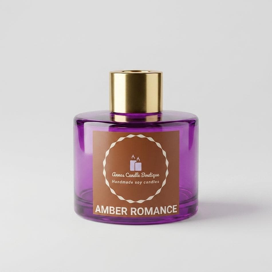 Reed Diffuser, Cherry & Amber with Vanilla + Sandalwood, Cozy Romantic Home Fragrance, 100ml