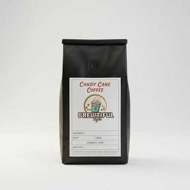 Candy Cane Flavored Coffee, Peppermint, Holiday Blend, 12 oz Bag (Whole Bean or Ground)