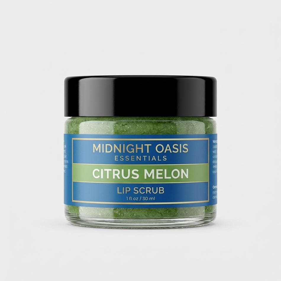 Sugar Lip Scrub, Melon Flavor & Citrus Essential Oils, Smooth Dry Lips, Jar (Size Not Listed)