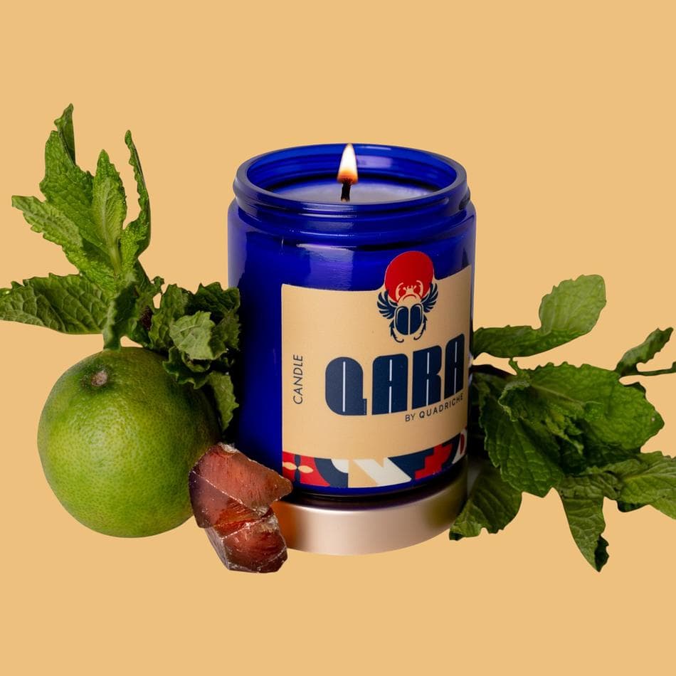 SOUKS of MARRAKESH by Quadriche Bergamot & Saffron Coconut Soy Coconut Candle, Incense & Patchouli, Warm Spiced Citrus Scent, 8 oz Glass Jar