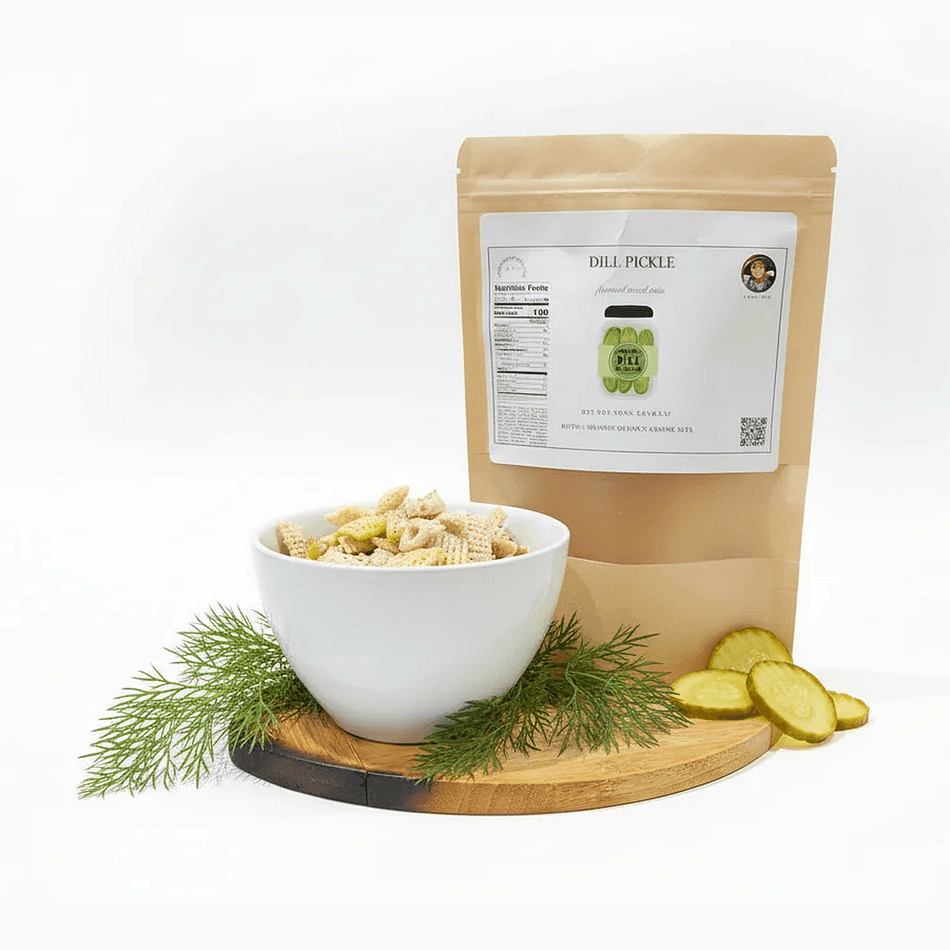 Dill Pickle Snack Mix, Tangy Savory Crunch, Nut-Free Option, Wheat Pretzel, 2.5 oz Bag