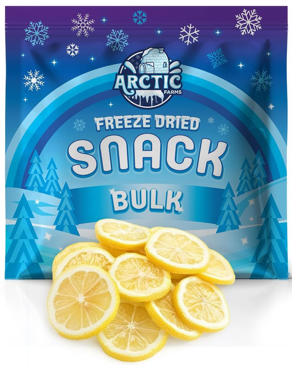 Freeze-Dried Lemon Slices, Bright, Tangy, Naturally Refreshing Citrus Crunch, Bulk Bag (5.4 oz)