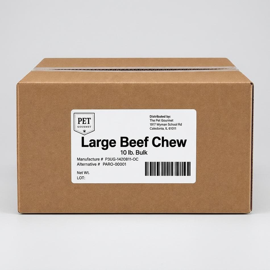 Beef Chew Sticks, Chickpea & Beef Recipe, Dental Chew Support, Bulk 10 lb Box