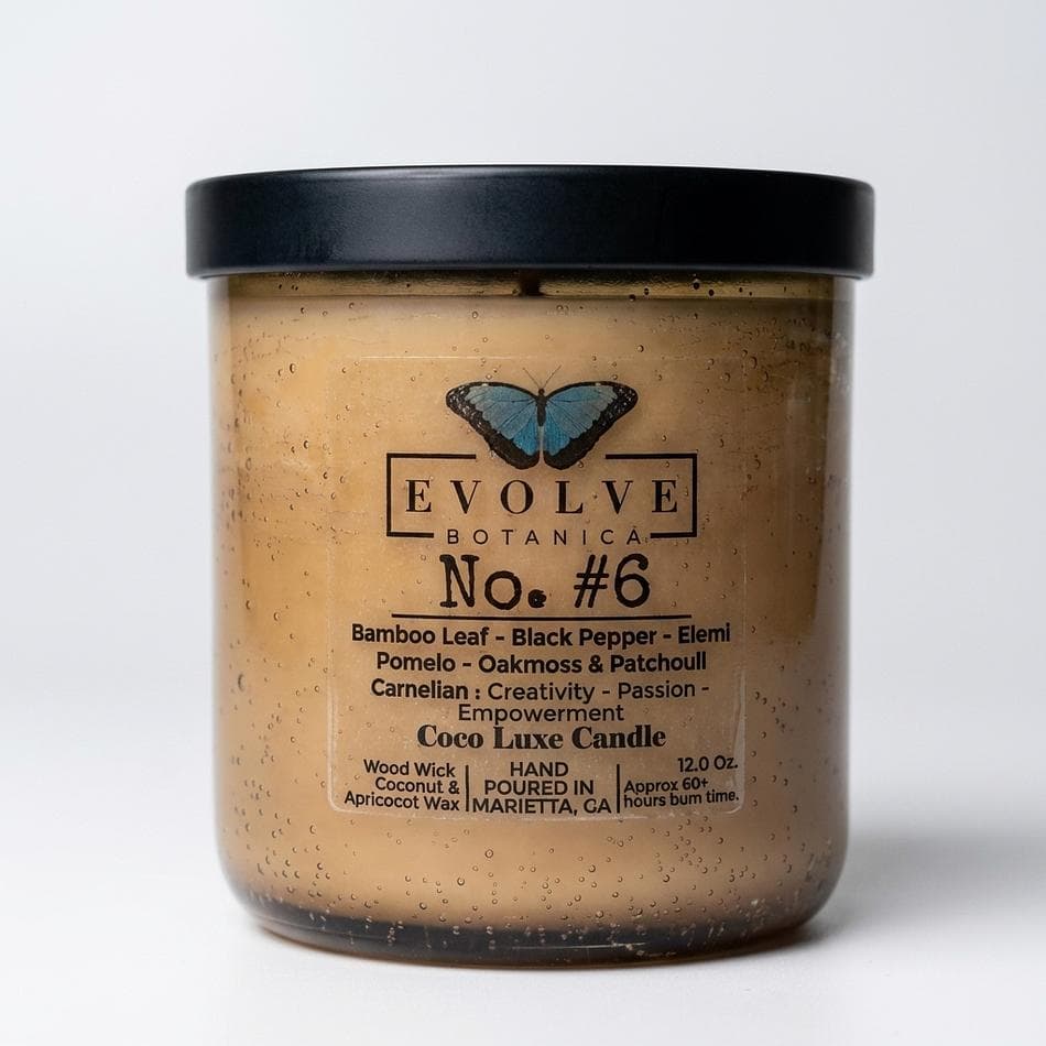 Crystal-Infused Coconut Wax Candle, Carnelian Stone, Warm Citrus & Amber Scent, 9 oz Jar Candle