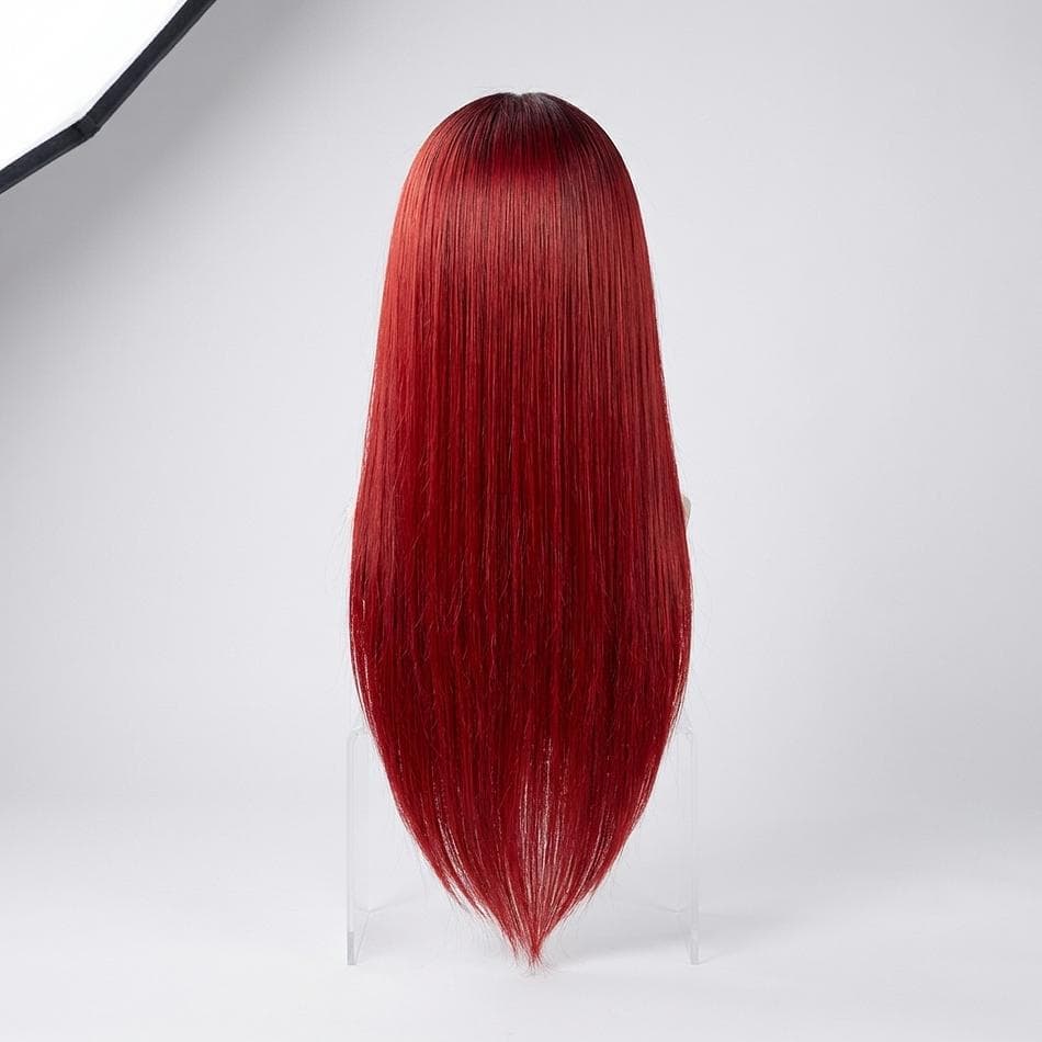 Synthetic Lace Front Wig, Straight 26 in, Heat-Safe Fiber, Natural Look, 13x2 Lace, 150% Density, 1 Wig