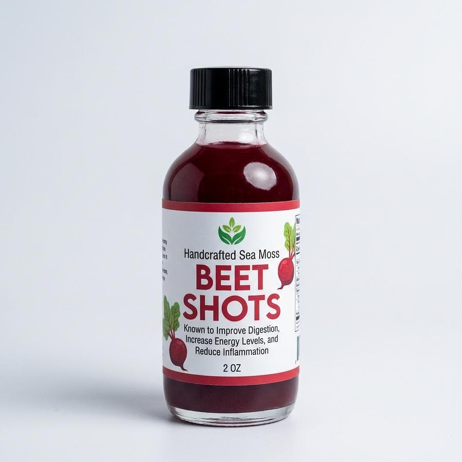 21‑Day Sea Moss + Beet Wellness Shots (42 × 2oz) | Organic, Vegan | Refrigerated