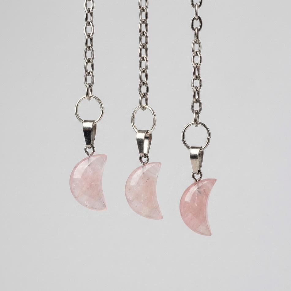 Rose Quartz Crescent Moon Stainless Steel Tea Ball Infuser