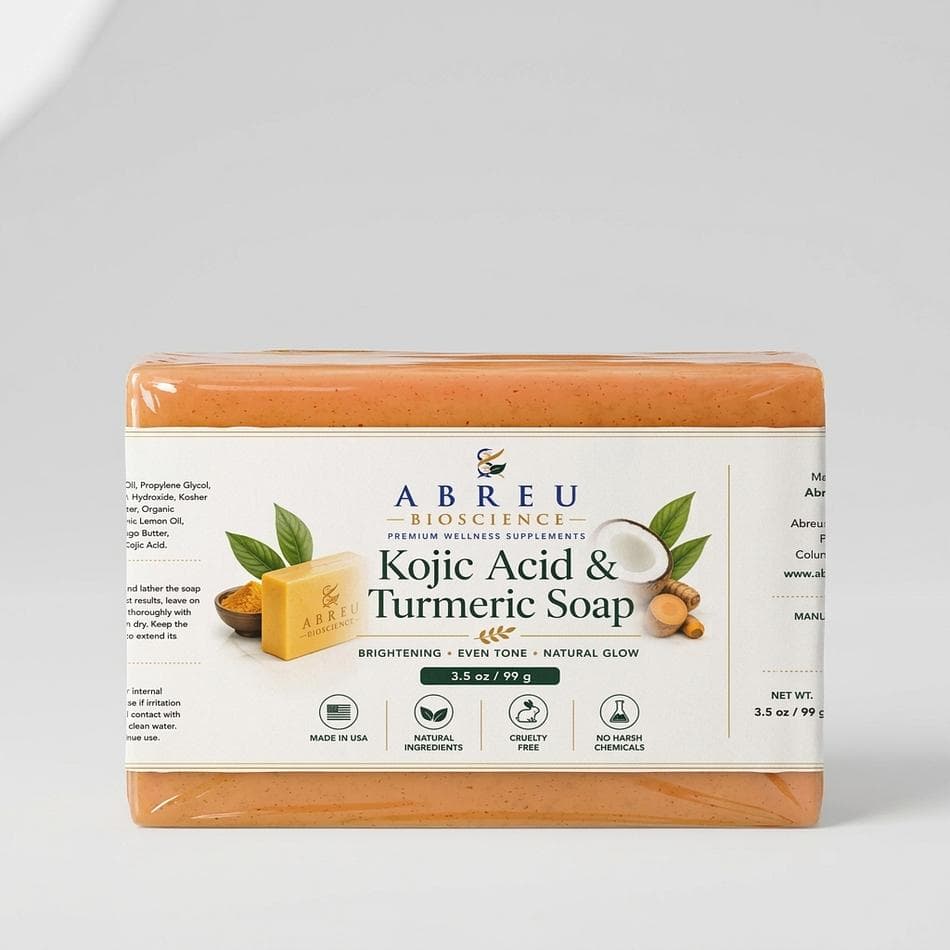 Brightening Soap Bar, Kojic Acid & Turmeric, Evens Skin Tone, 3.5 oz (99 g) Face & Body