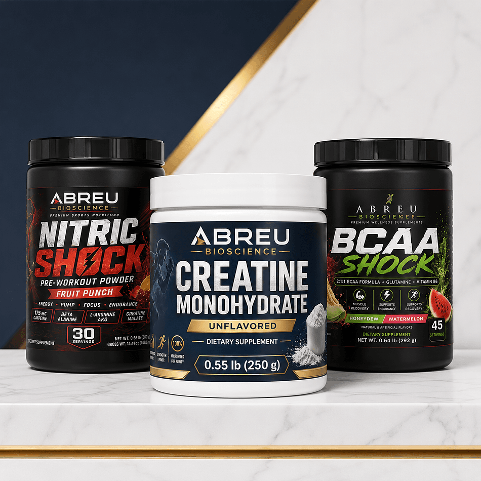 Fitness Starter Kit (Pre-Workout + BCAA + Creatine Monohydrate), Energy & Recovery Stack, 3-Product Bundle