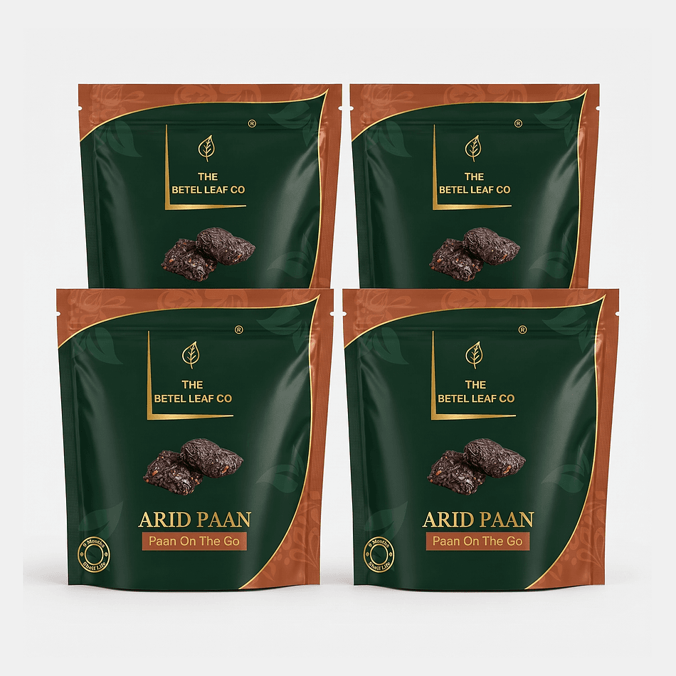 Dry Meetha Paan Bites, Dried Betel Leaf, Dates & Gulkand, Sweet After-Meal Mouth Freshener, On-The-Go 4-Pack
