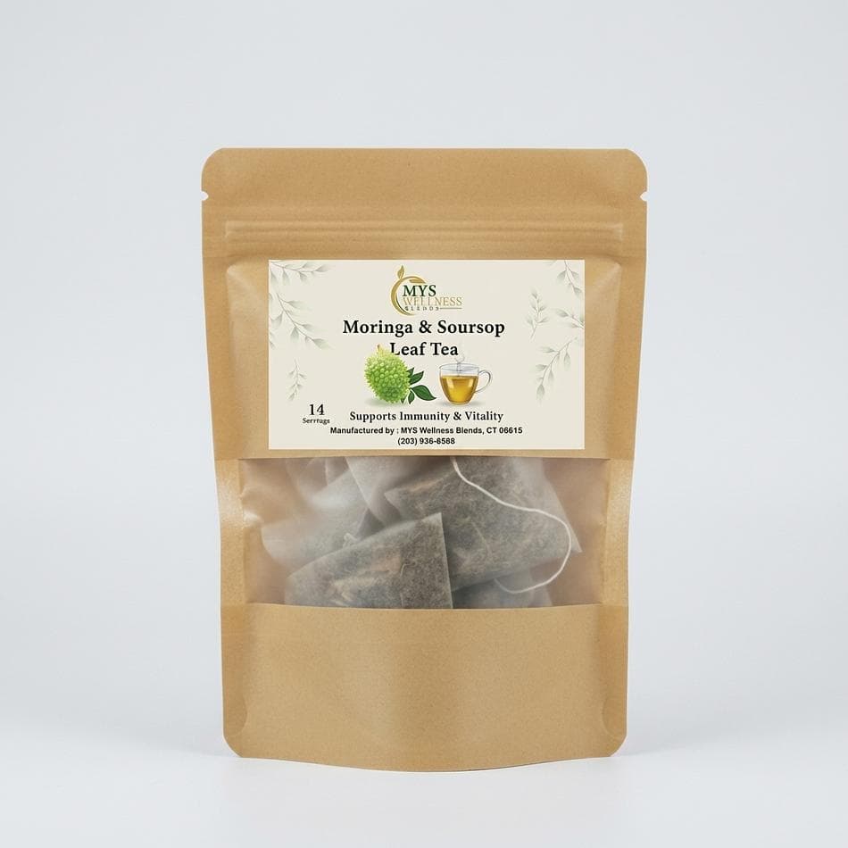 Herbal Tea Blend, Soursop Leaf & Moringa Leaf, Daily Wellness Support, 14 or 21 Servings